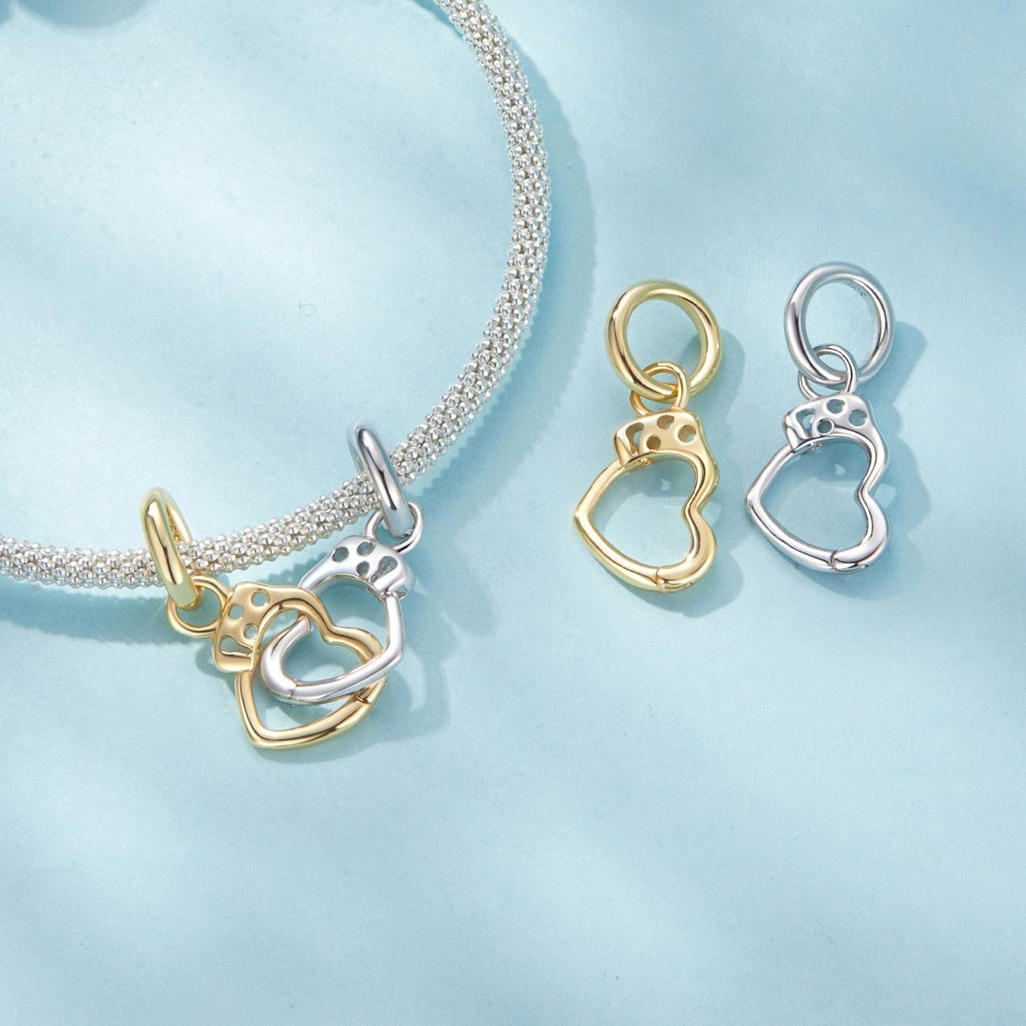 Heart Handcuff Pendant Charm