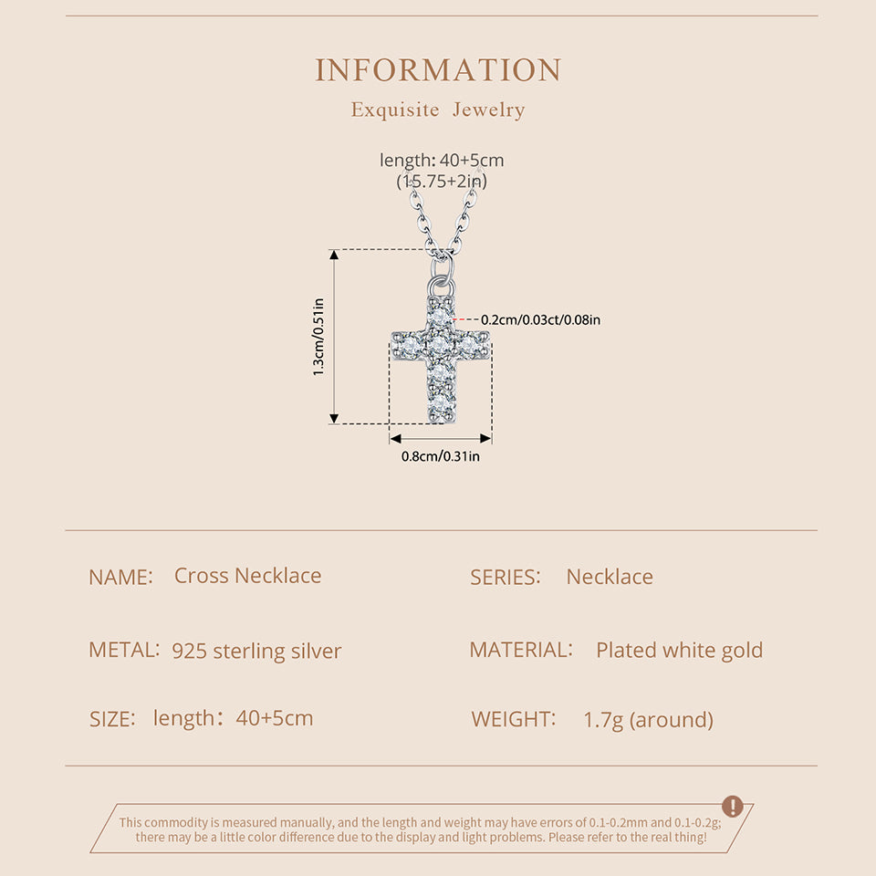 Moissanite Cross Pendant Necklace