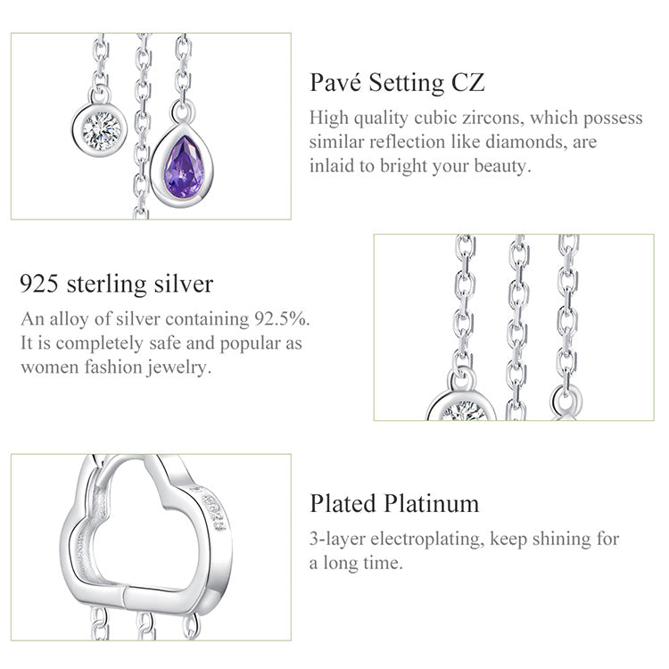 Cloud Raindrop Hoop Earrings