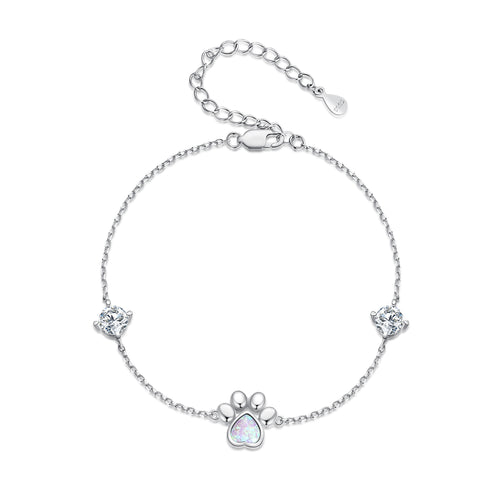 Opal Pawprint Bracelet