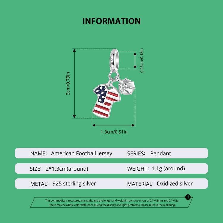 American Football Jersey Charm