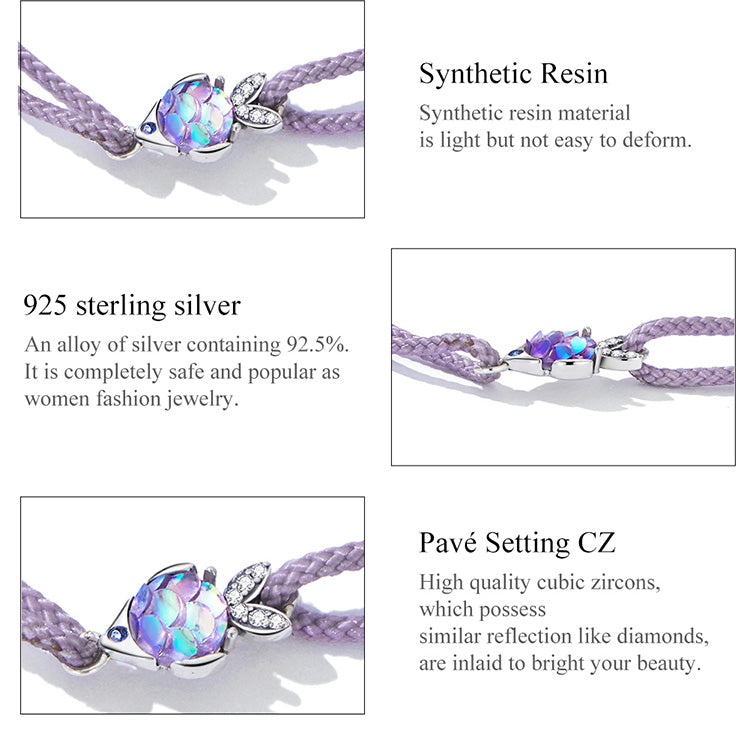 Playful Fish Purple Woven Bracelet