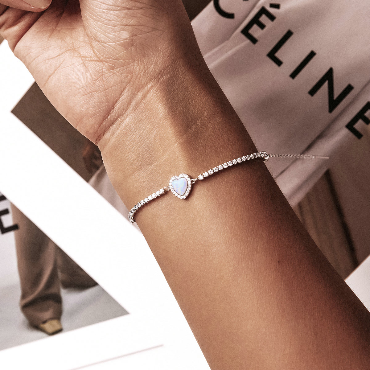 Opal Heart Bracelet