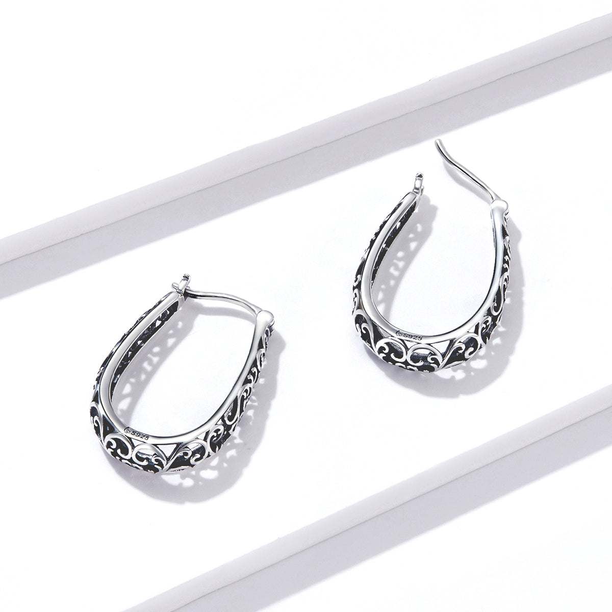 Vintage Vine Hoop Earrings