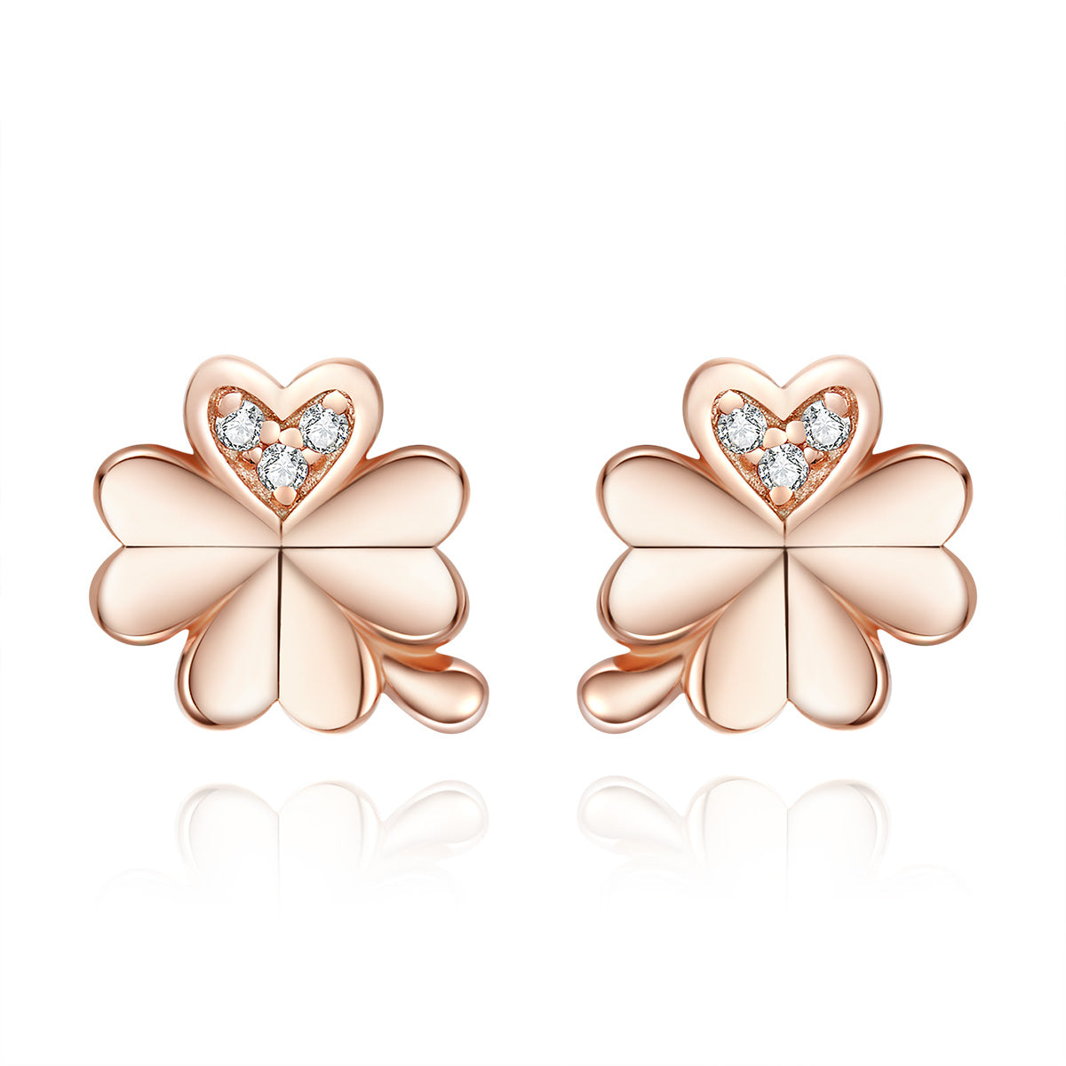 Four-Leaf Clover Hoop Earrings
