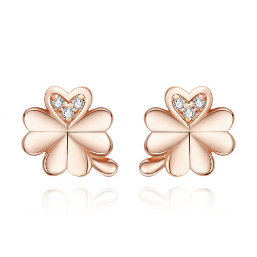 Four-Leaf Clover Hoop Earrings
