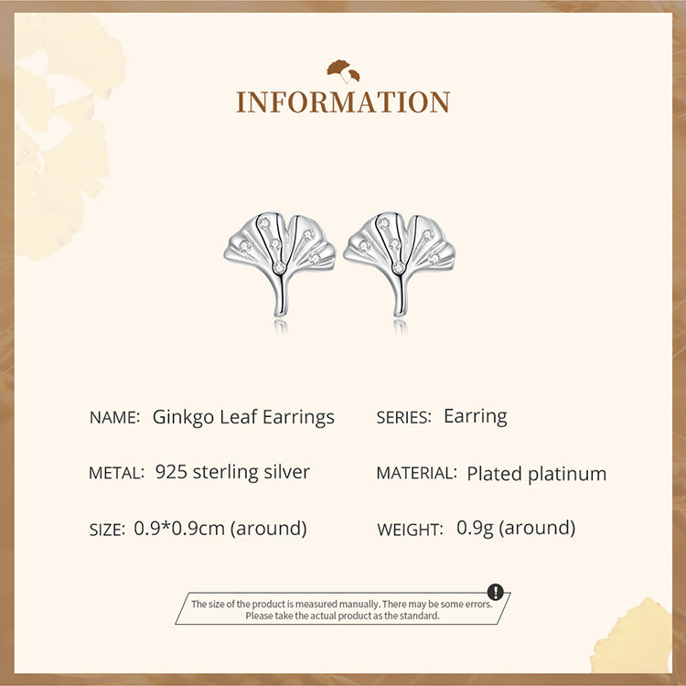 Ginkgo Leaf Stud Earrings