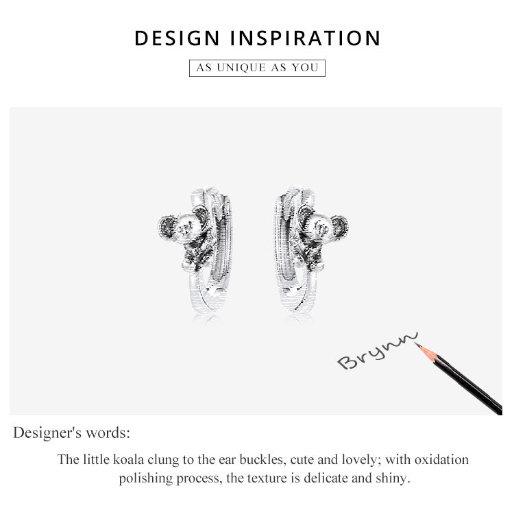 Compact Koala Stud Earrings