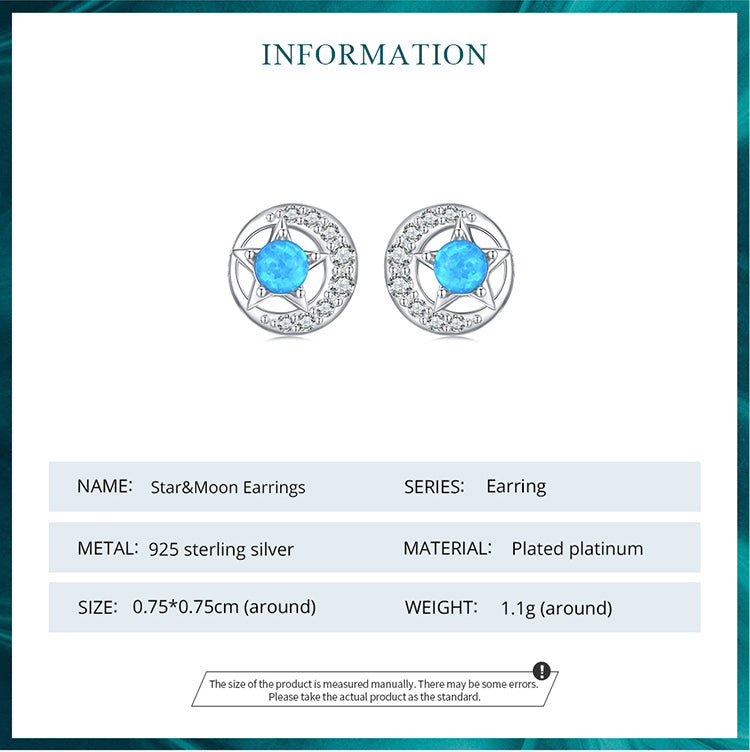 Star and Moon Stud Earrings