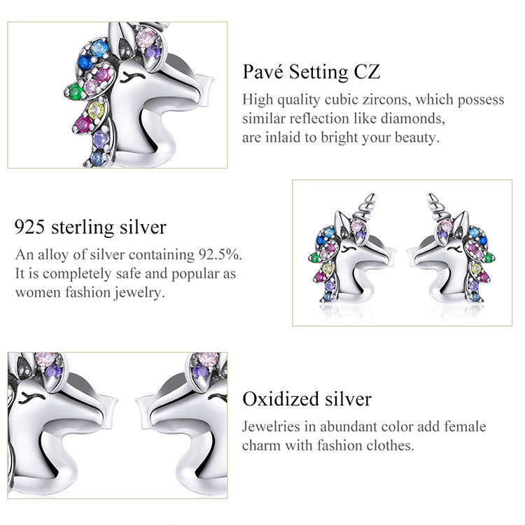Geometric Pony Stud Earrings