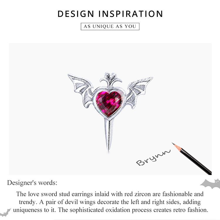 Winged Heart Earrings