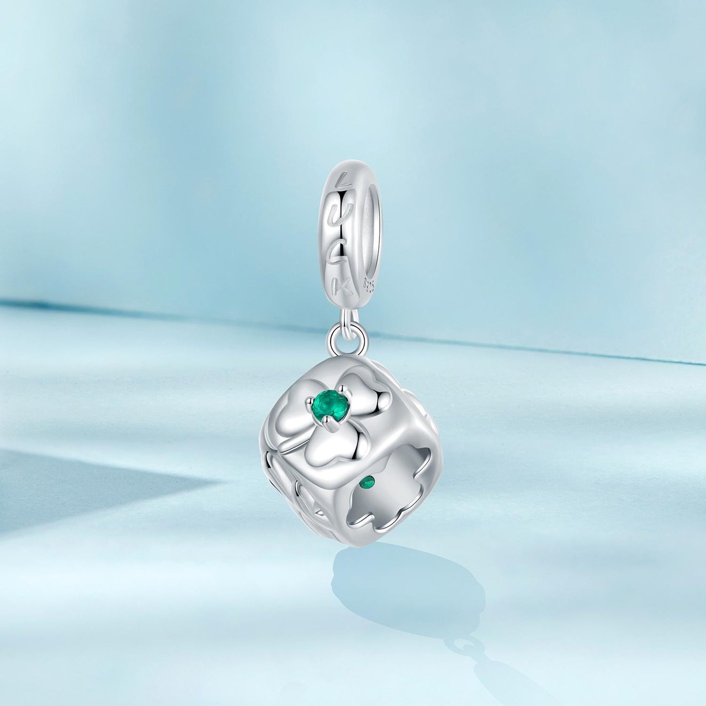 Four-leaf Clover Dice Pendant Charm