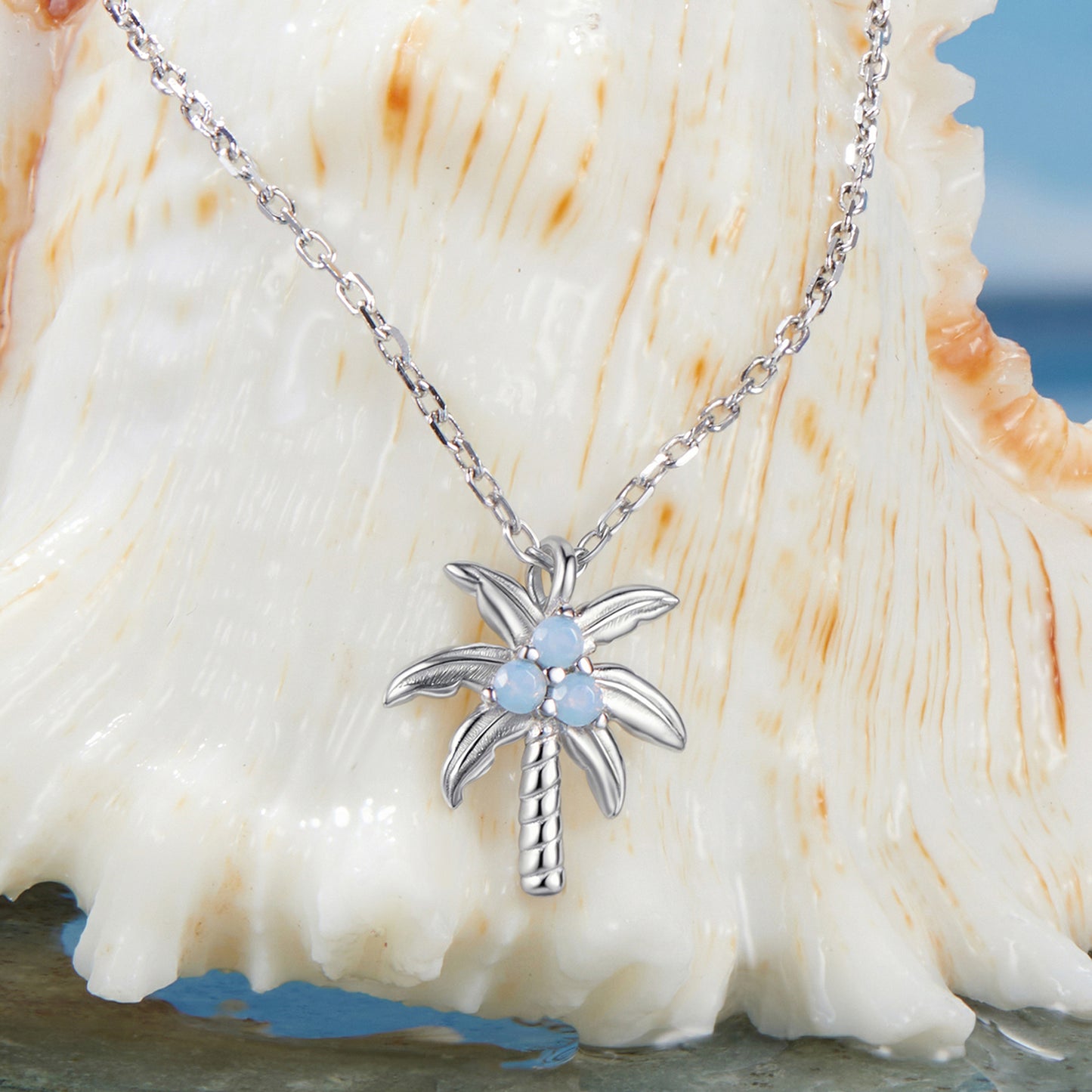 Palm Tree Pendant Necklace