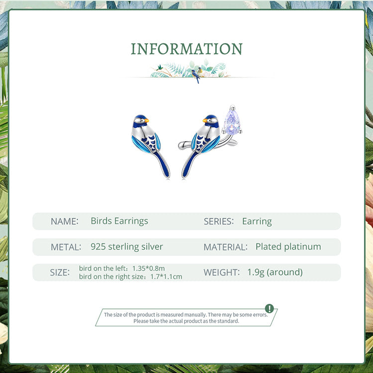 Compact Bird Stud Earrings