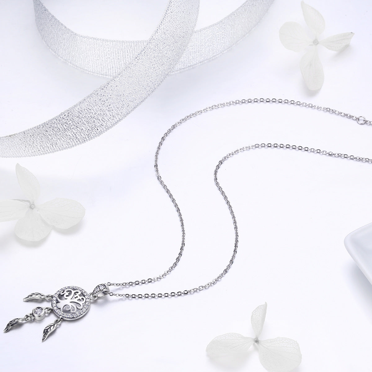 Tree of Life With Wings Sterling Silver Necklace