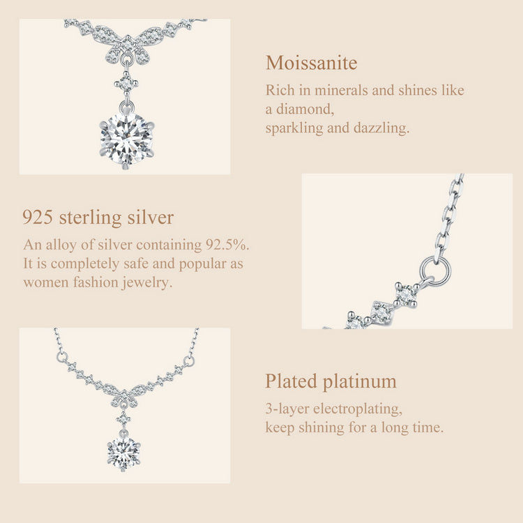 Bow Design Moissanite Necklace
