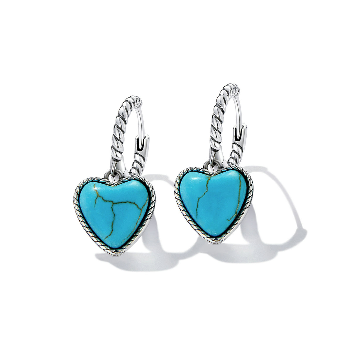 Heart Turquoise Clip Earrings