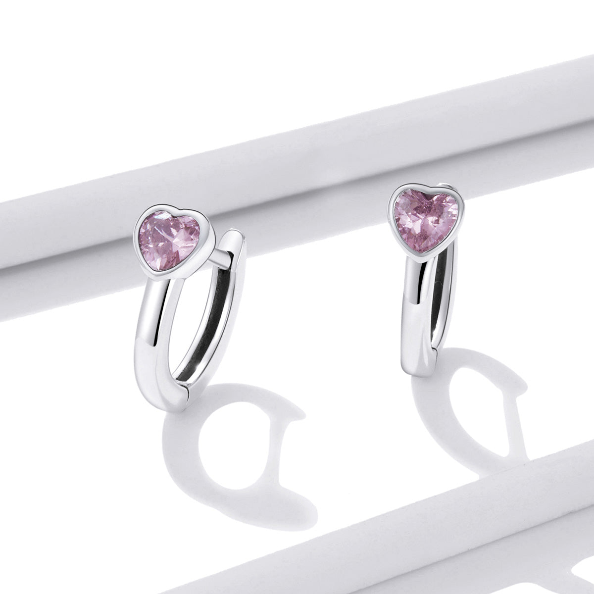 Pink Heart Stud Earrings