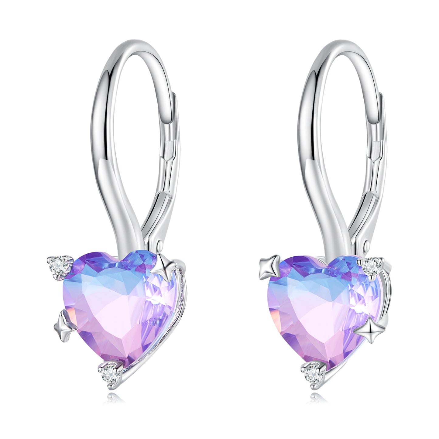 Iridescent Glass Spring Clip-On Earrings