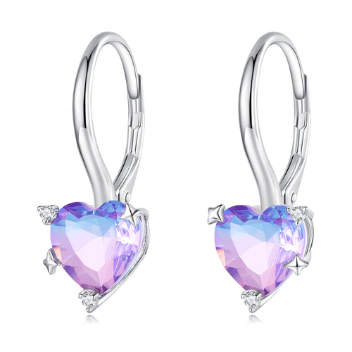Iridescent Glass Spring Clip-On Earrings