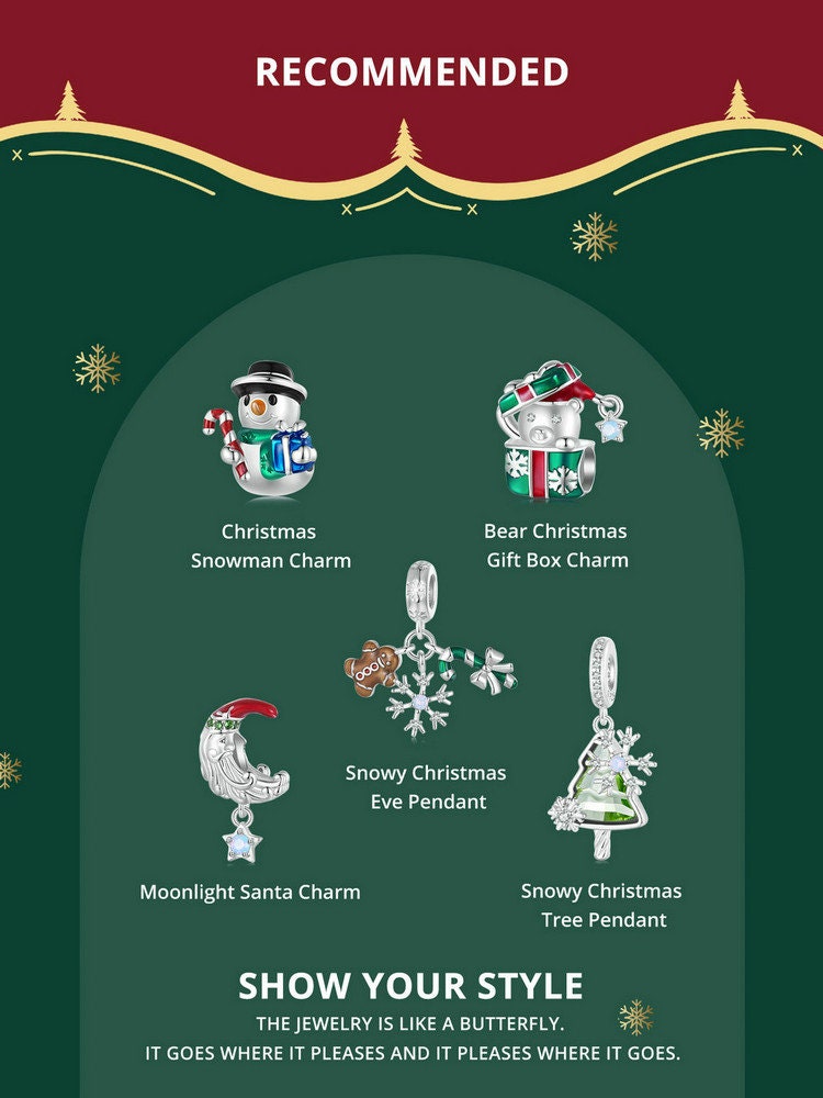 Bear Christmas Gift Box Charm