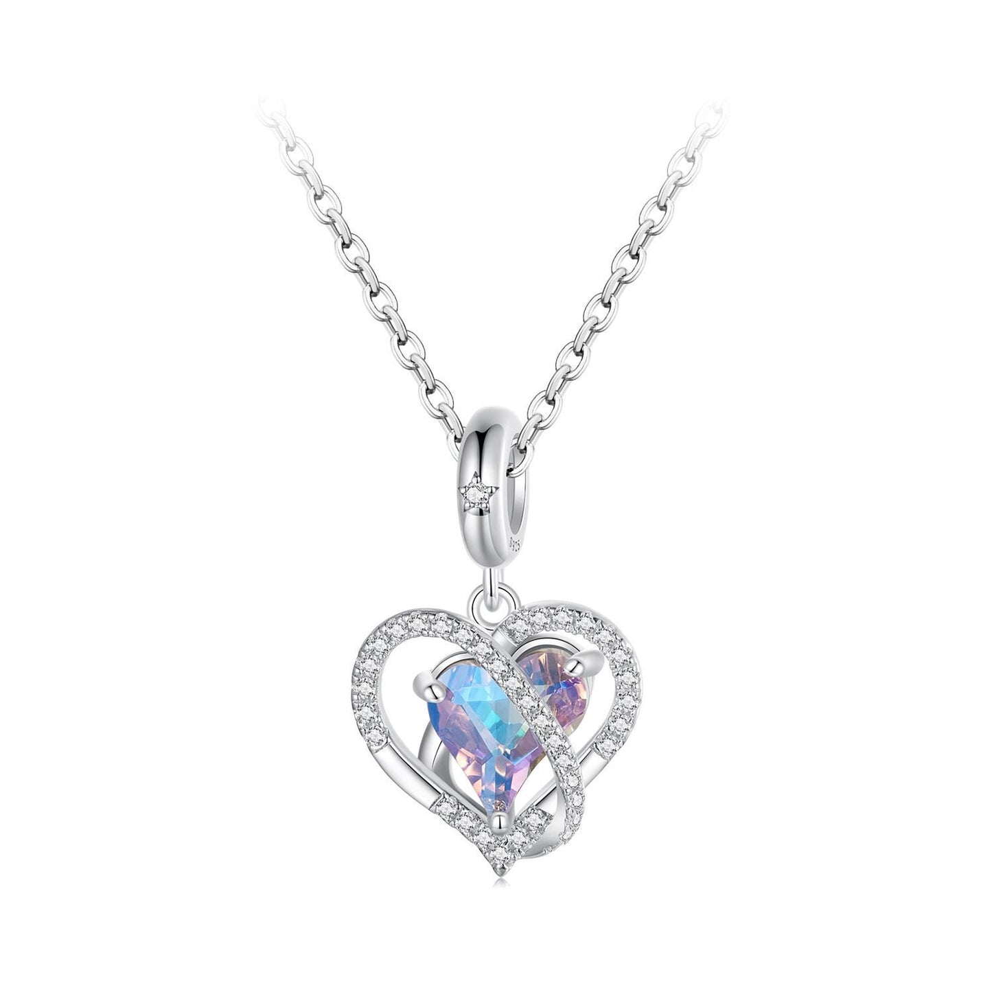 Interweaving Heart Pendant Charm