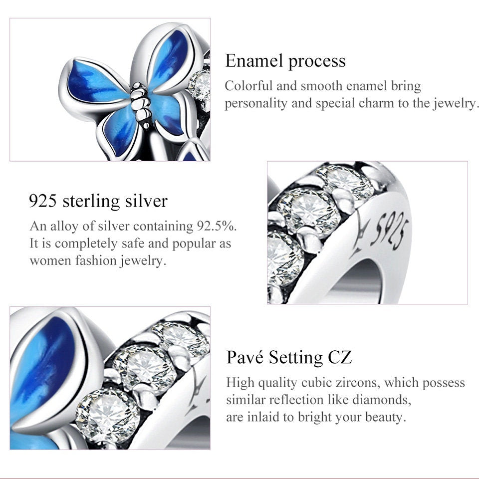Blue Butterfly Charm