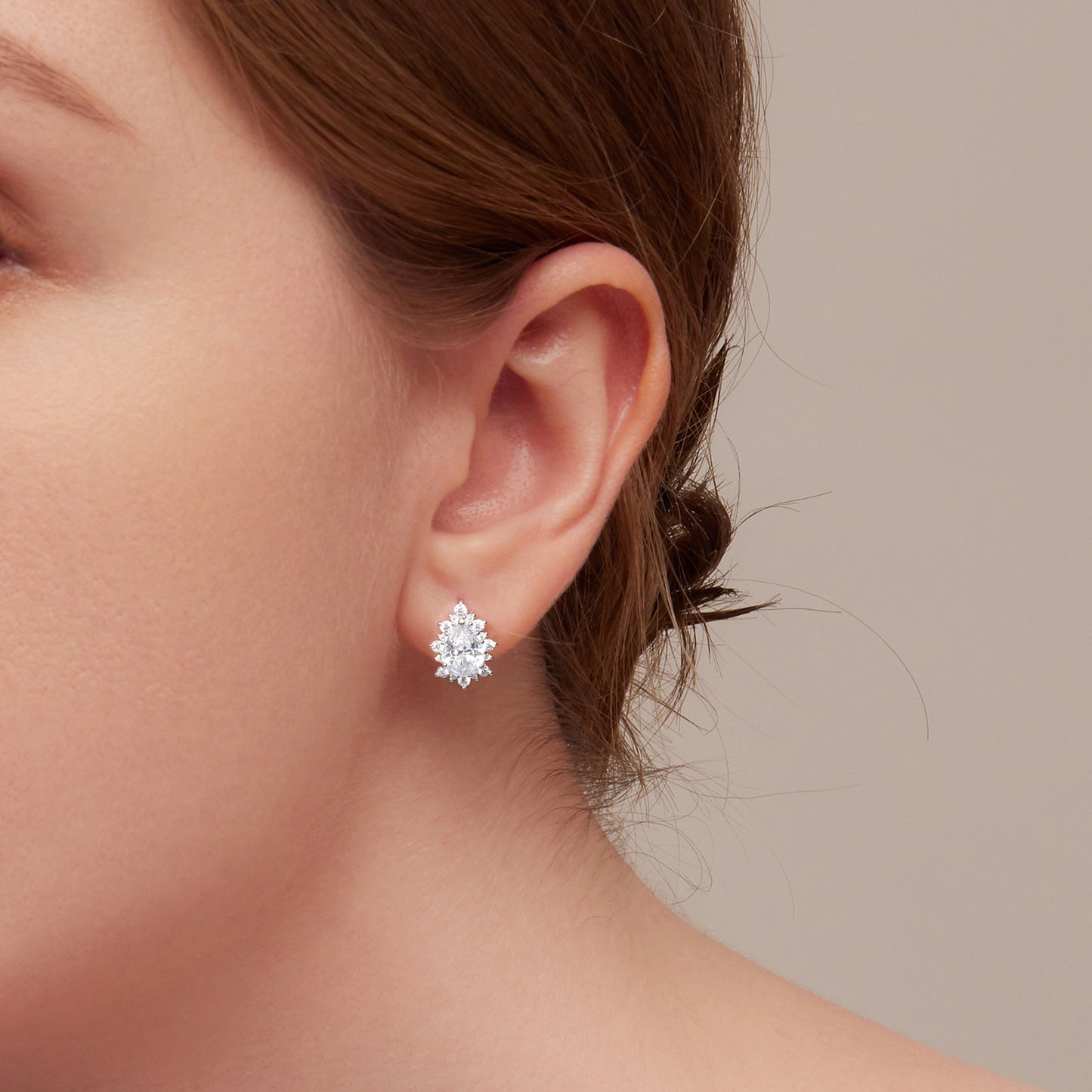 Teardrop Cubic Zirconia Clip Earrings