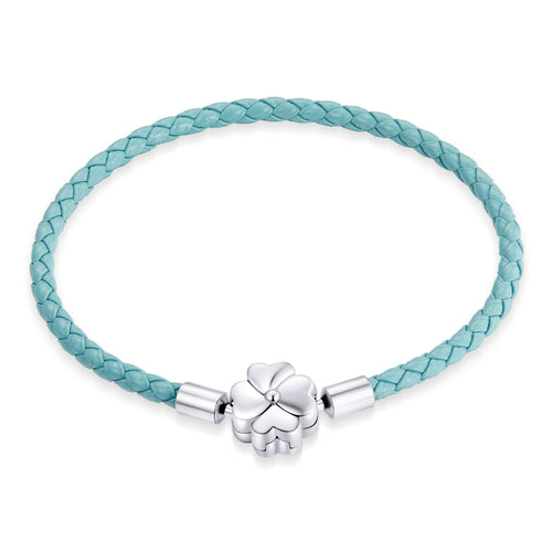 Gradient Clover Leather Basic Bracelet