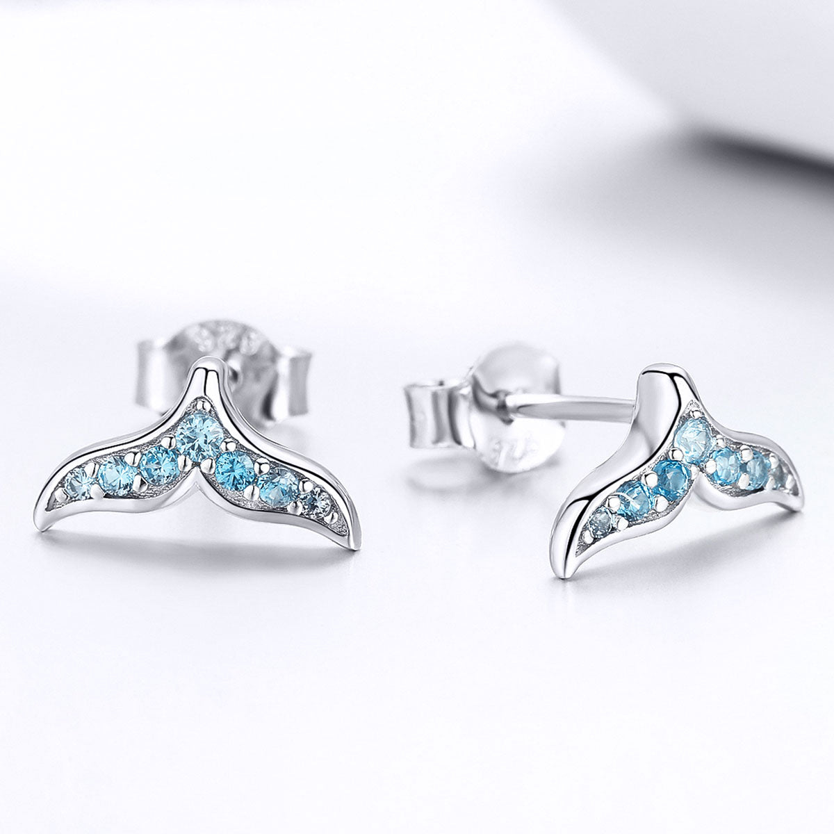 Blue Fishtail Earrings