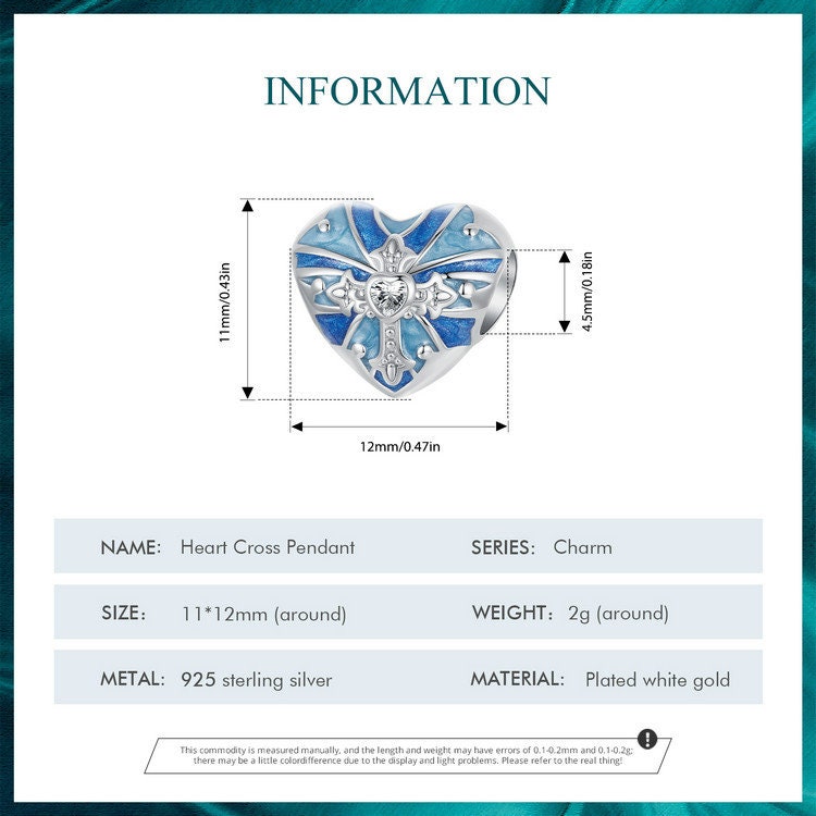 Heart Cross Pendant Charm