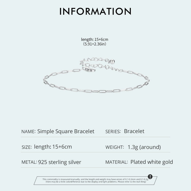 Minimalist Square Link Bracelet