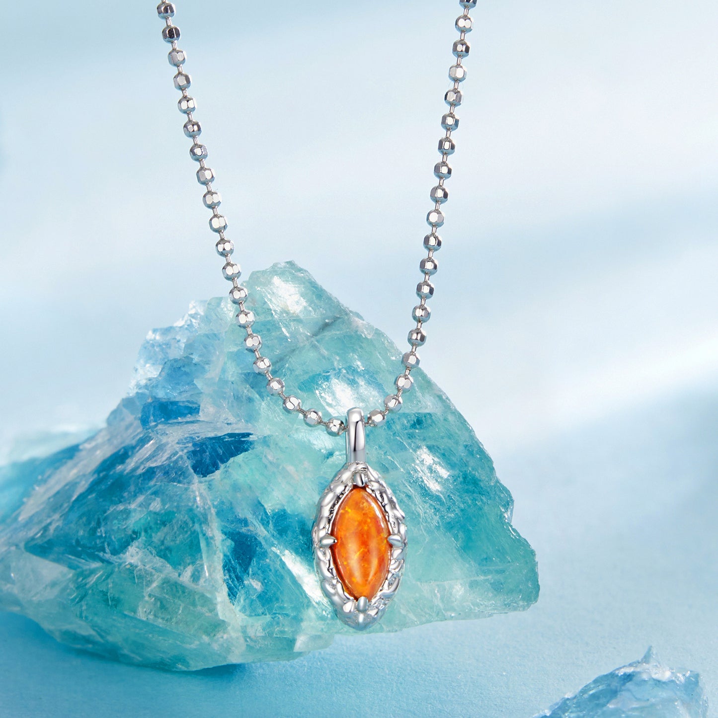 Fiery Opal Strand Necklace