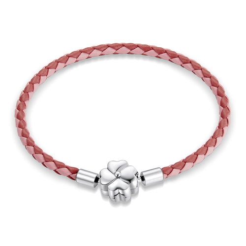 Gradient Clover Leather Basic Bracelet