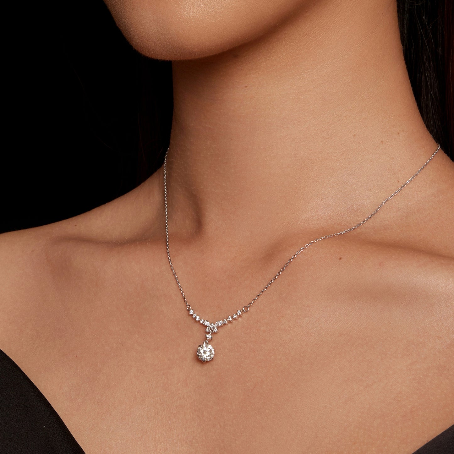 Bow Design Moissanite Necklace