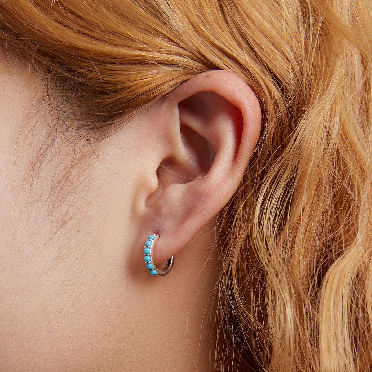 Minimalist Turquoise Clip Earrings