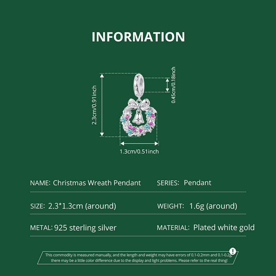 Christmas Wreath Pendant Charm