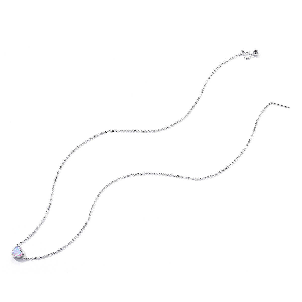 Opal Heart Pendant Necklace