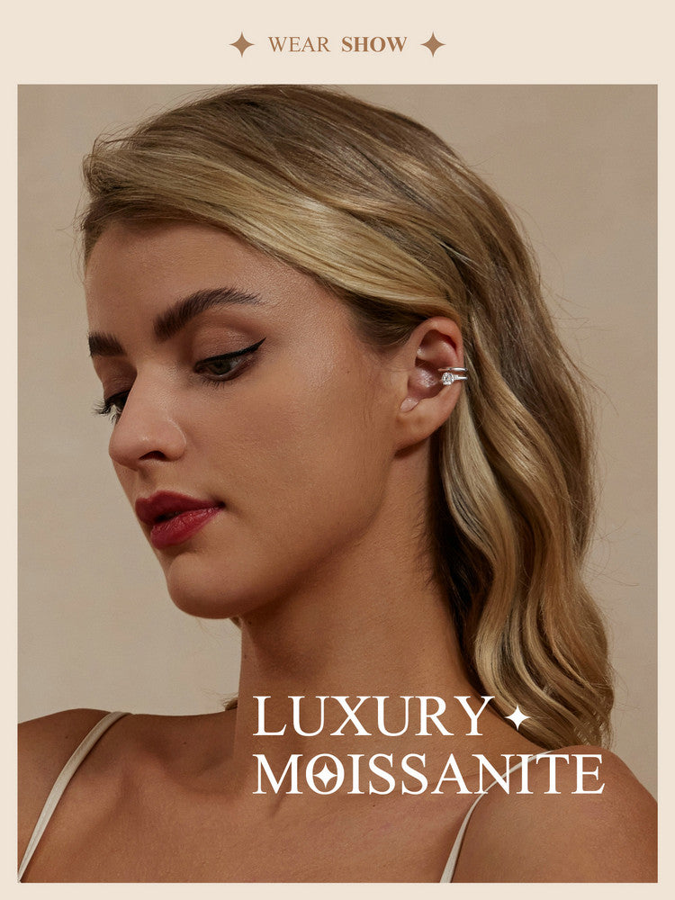 Double-Layer Moissanite Ear Cuffs