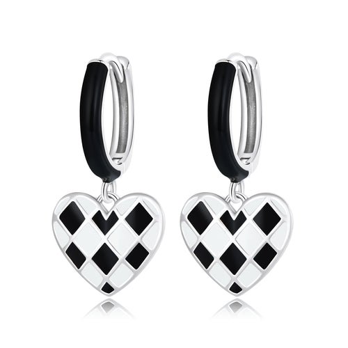 Heart Diamond Clip Earrings