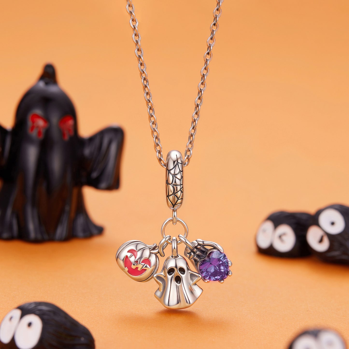 Mini 3-in-1 Halloween Ghost Pendant Charm