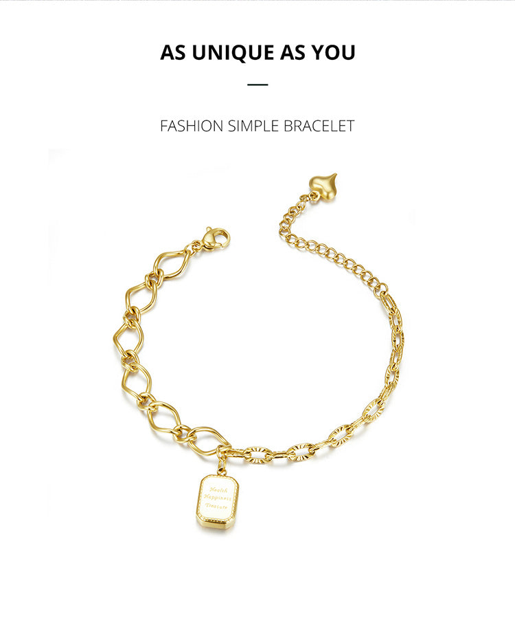 Asymmetrical Geometric Chain Bracelet