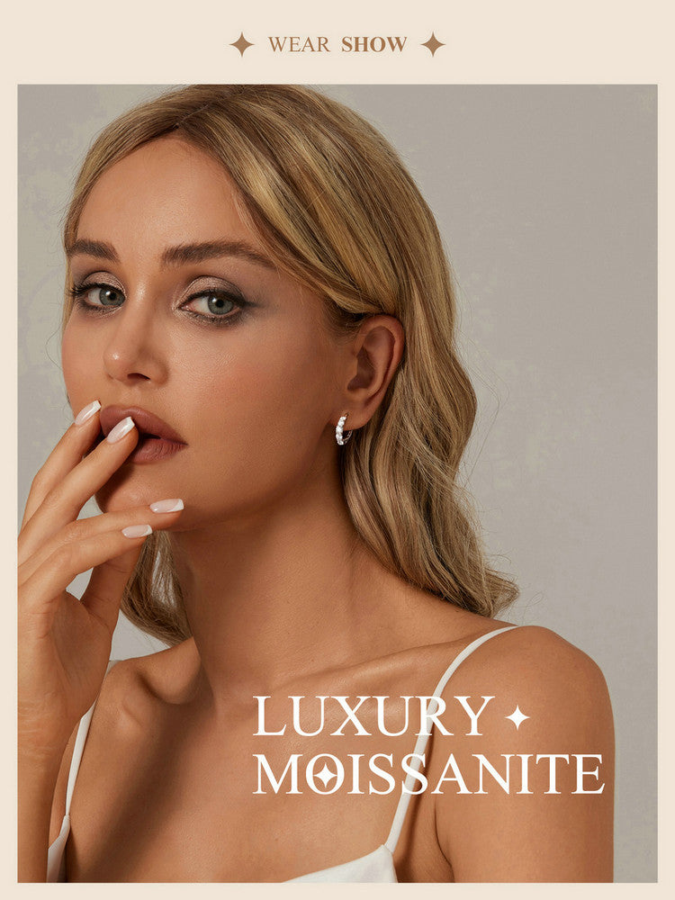 Sparkling Moissanite Spring Ear Climbers