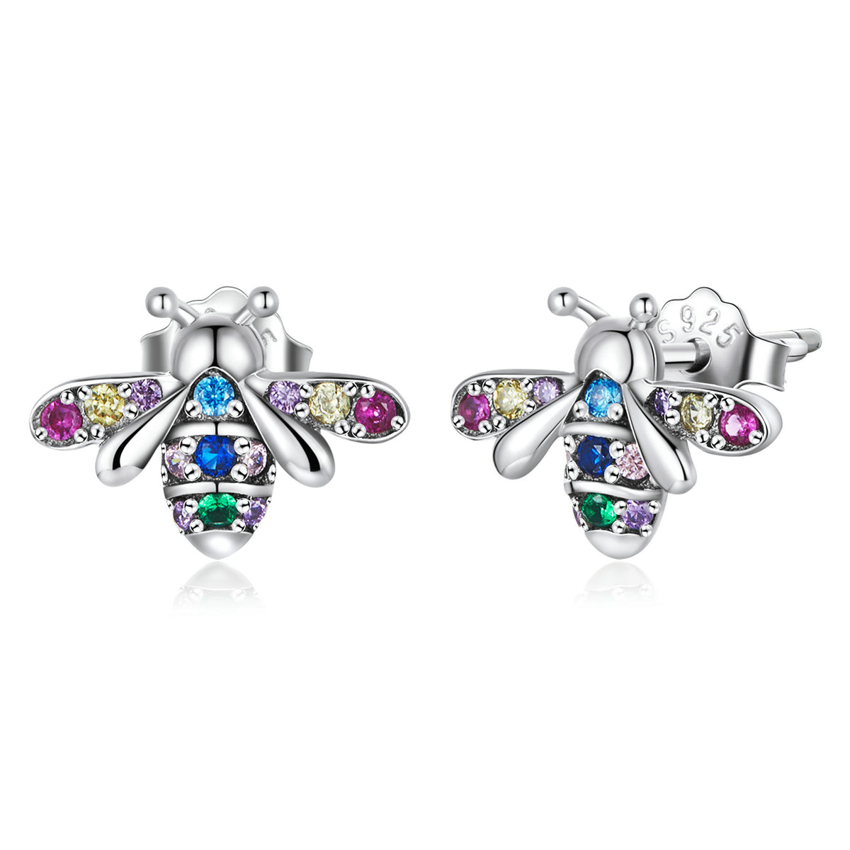 Iridescent Bee Stud Earrings