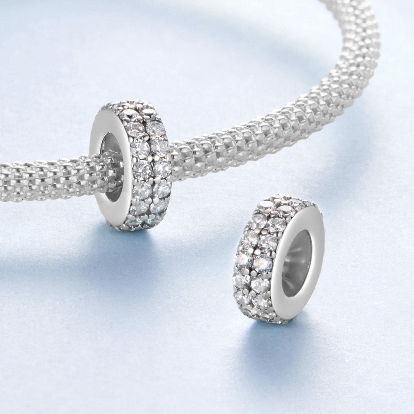 Double-Layer Sparkling Silicone Spacer Beads Charm