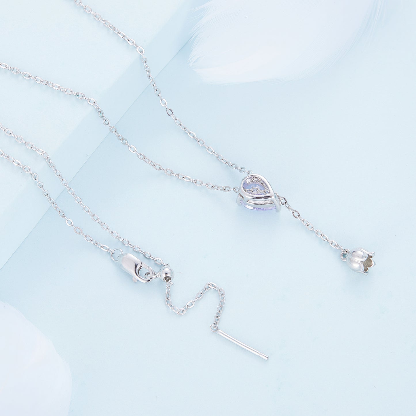 Purple Zircon Lily of the Valley Necklace