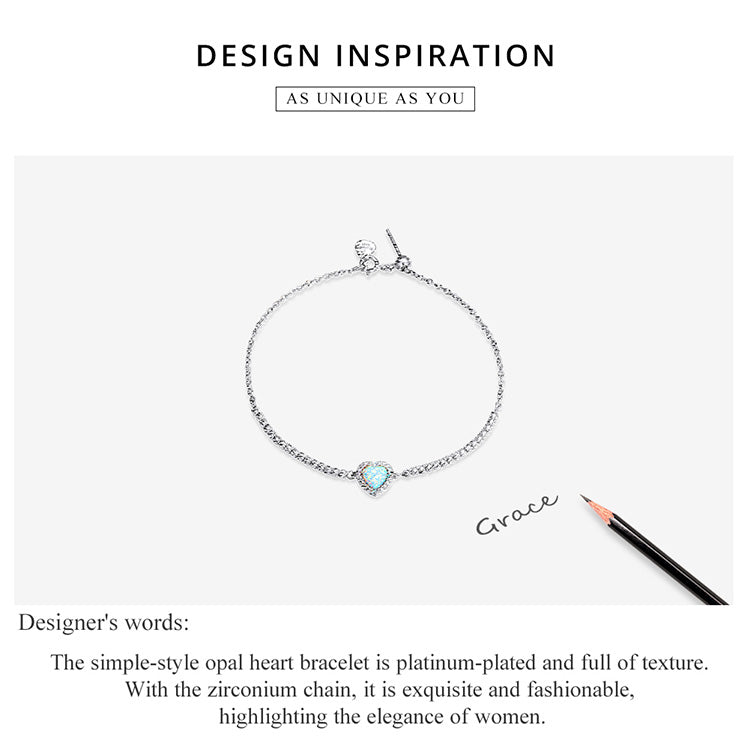 Opal Heart Bracelet