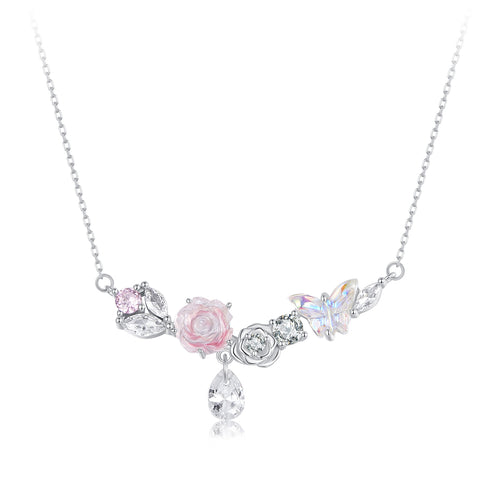 Dream Butterfly Floral Necklace