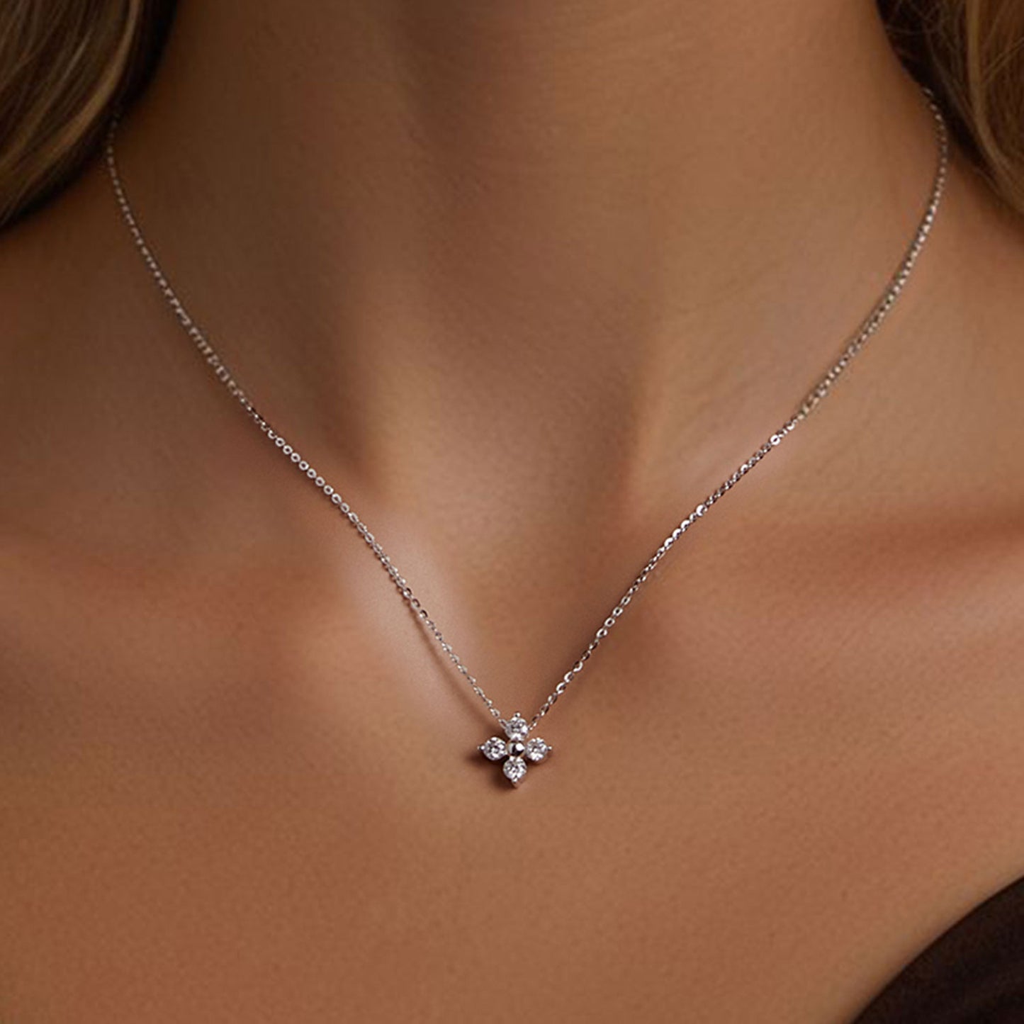 Clover Moissanite Necklace