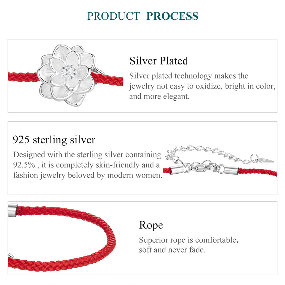 Lotus Red Cord Bracele